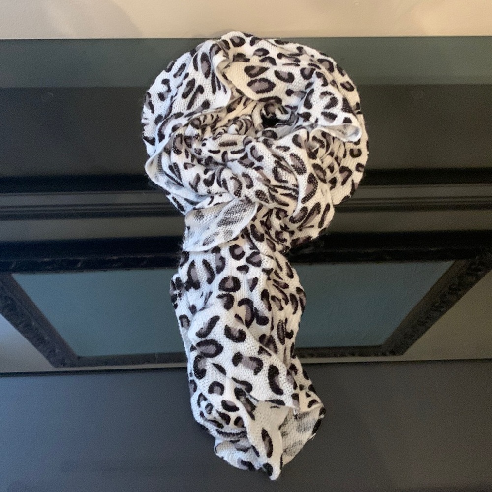 Snow Leopard Print Infinity Scarf